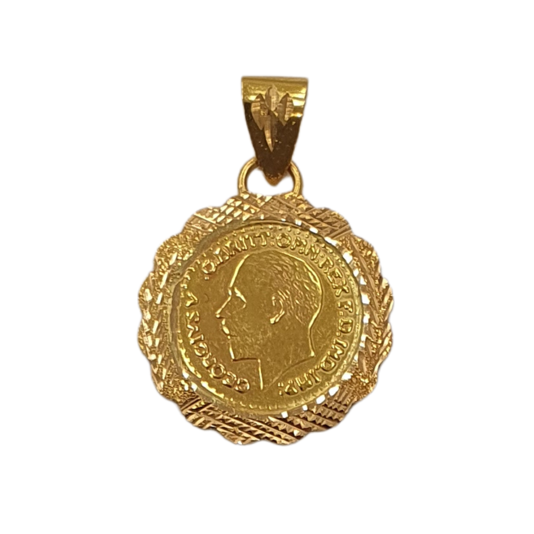 Lira Stamp Pendant - 2.3g 21K